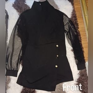 Black, XL, Formal romper (shorts).